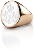 Siegelring signet rings Oval Roségold weiss VIP