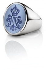 Siegelring signet rings Oval Silber weiss blau