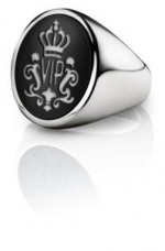 Siegelring signet rings Oval Silber schwarz weiss