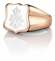 Siegelring signet ring Wappen Rosé weiss