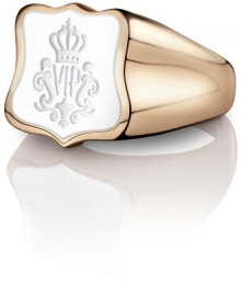 Siegelring signet rings Wappen Roségold weiss VIP