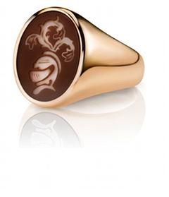 Siegelring signet rings Oval Roségold Ritterhelm